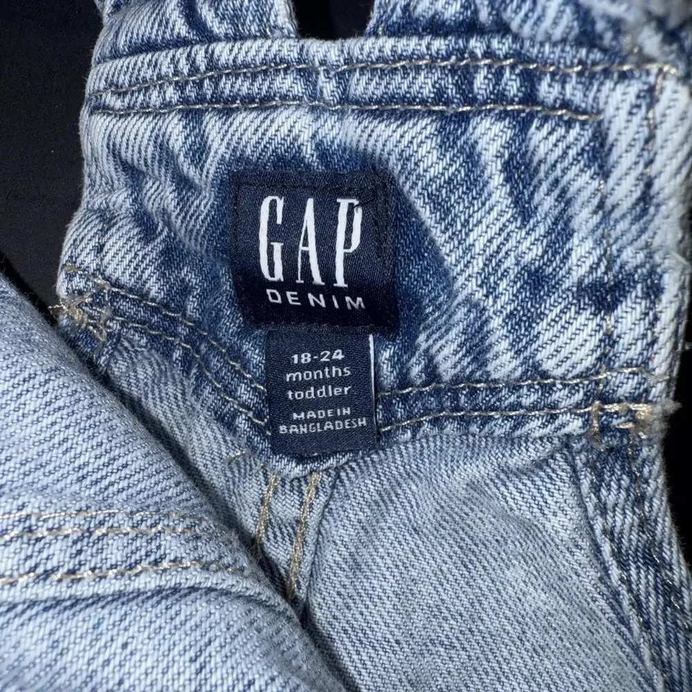 Baby Gap Vintage Wash Denim Ruffled Shortalls Short‎ Overalls Farm Toddler Girl